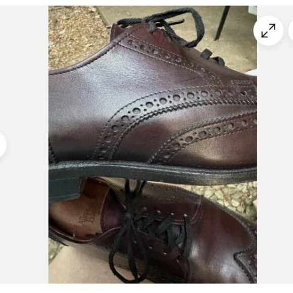 Allen Edmonds Ashland Wingtip Shoes Mens Size 9 C Burgundy Leather USA - Picture 8 of 10